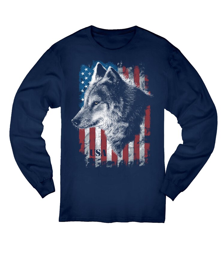 USA Wolf Graphic Long-Sleeve Tee image number 1