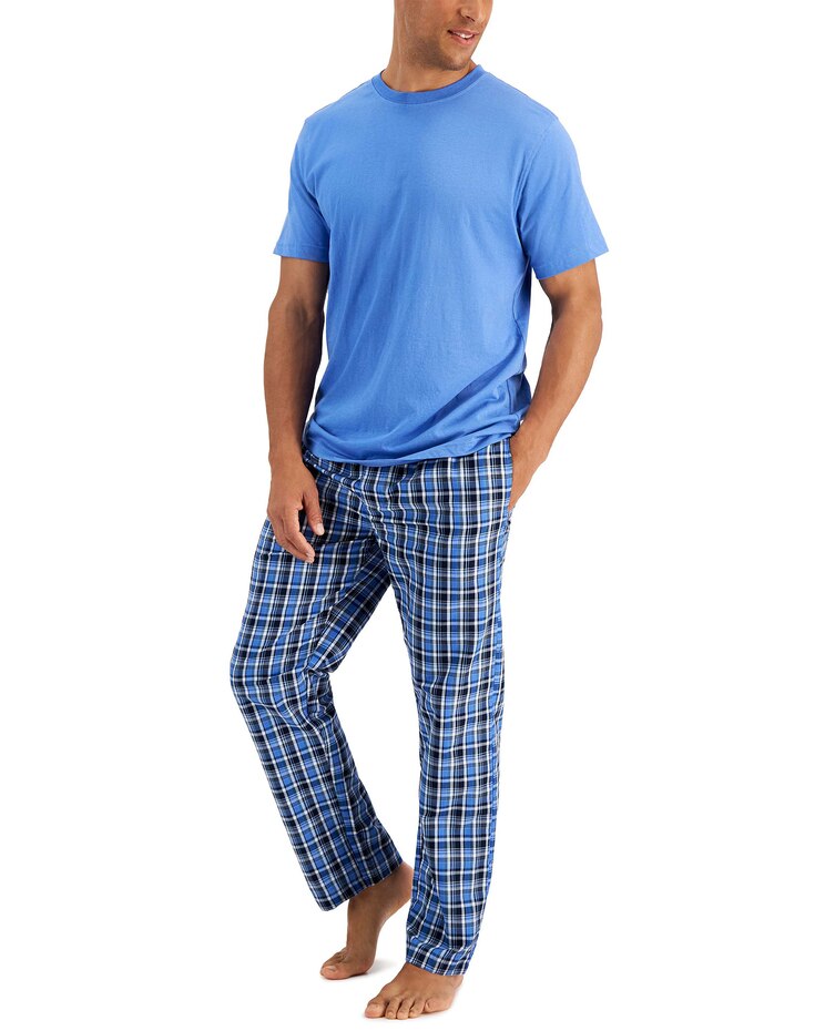 Hanes Woven Pant with Knit SS Top image number 1