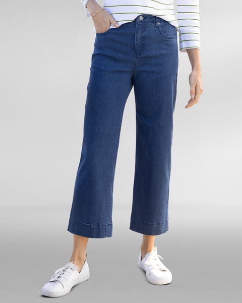 DreamFlex Denim Wide-Leg Cropped Jeans