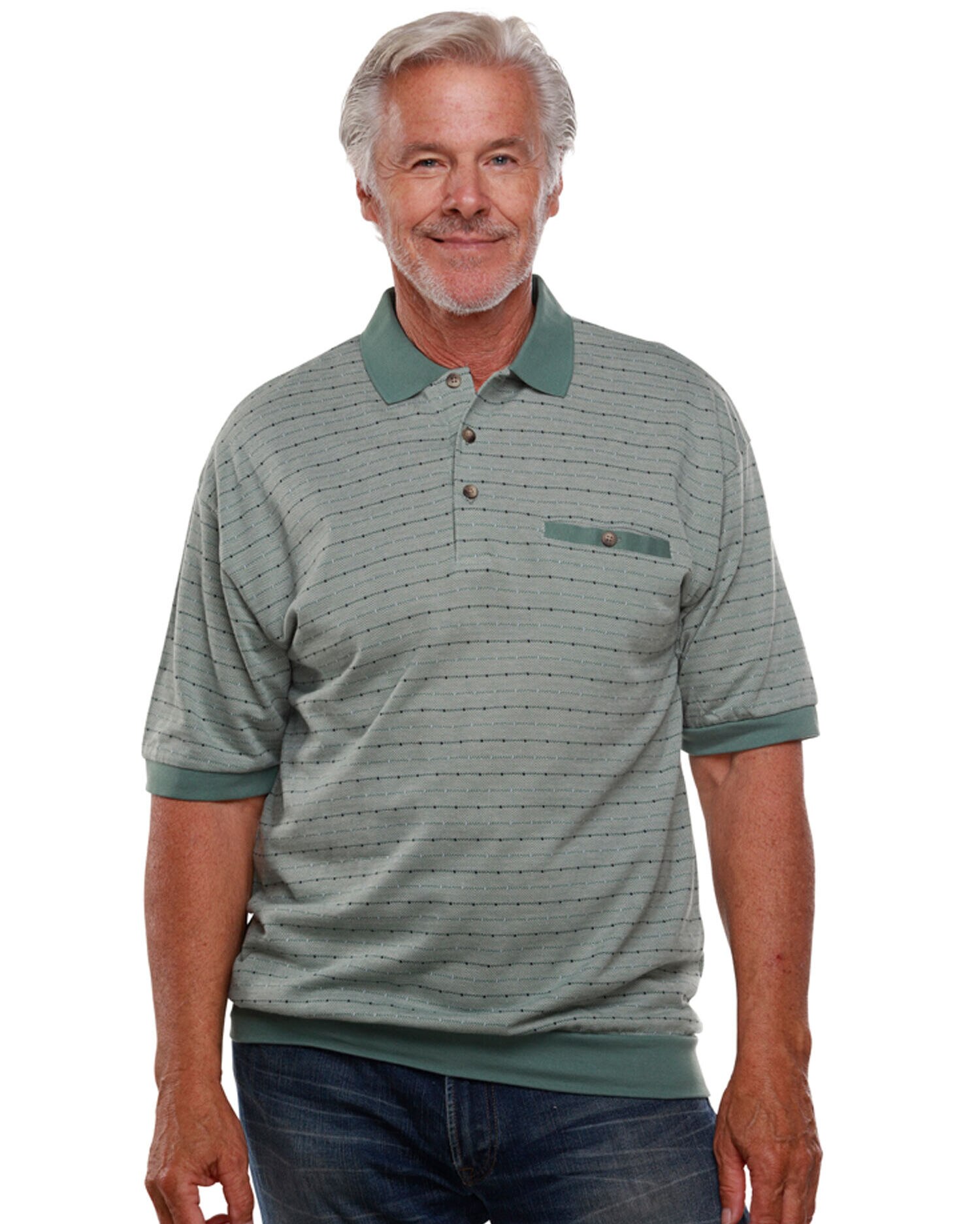 Palmland Short Sleeve Patterned Polo