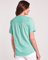 Mixed Media Eyelet Top thumbnail number 3