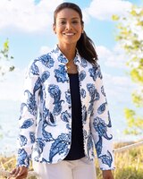 Porcelain Paisley Ruffle-Trim Jacket thumbnail number 1