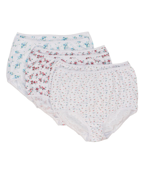 100% Printed Cotton Full Coverage Panty, 6-Pack