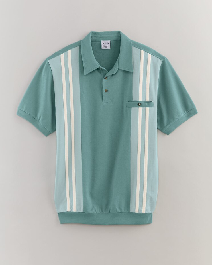 John Blair® Colorblock Banded Bottom Polo image number 1