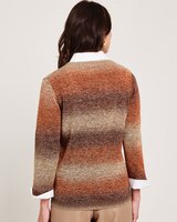 Alfred Dunner® Space Dye with Woven Trim Sweater thumbnail number 2