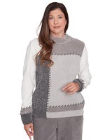Alfred Dunner® Copenhagen Patchwork Knit Long Sleeve Sweater thumbnail number 1