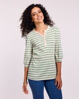 Ribbed Henley Top thumbnail number 1