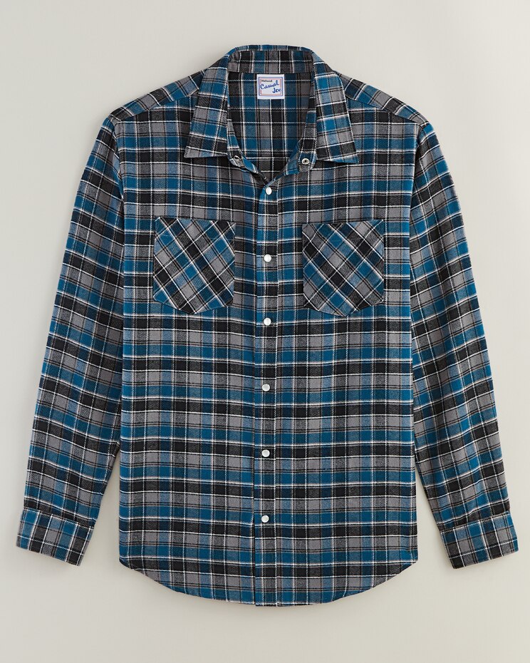 Haband Men’s Casual Joe® Snap-tastic™ Yarn Dyed Flannel Shirt image number 1