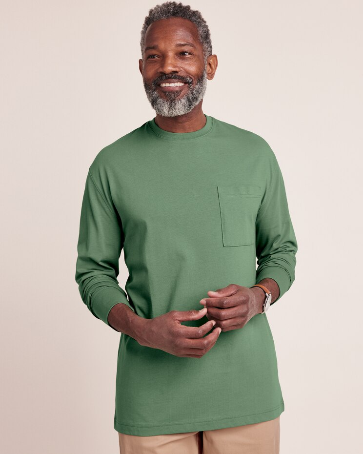 John Blair Classics Long-Sleeve Crewneck Pocket Tee image number 1