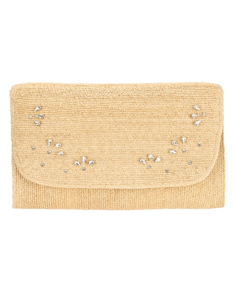 Glamor - Women's Raffia Braid Envelope Clutch