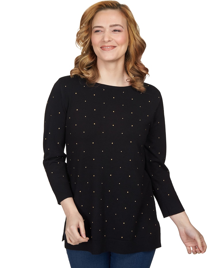 Ruby Rd® Stud Embellished Tunic Sweater image number 1