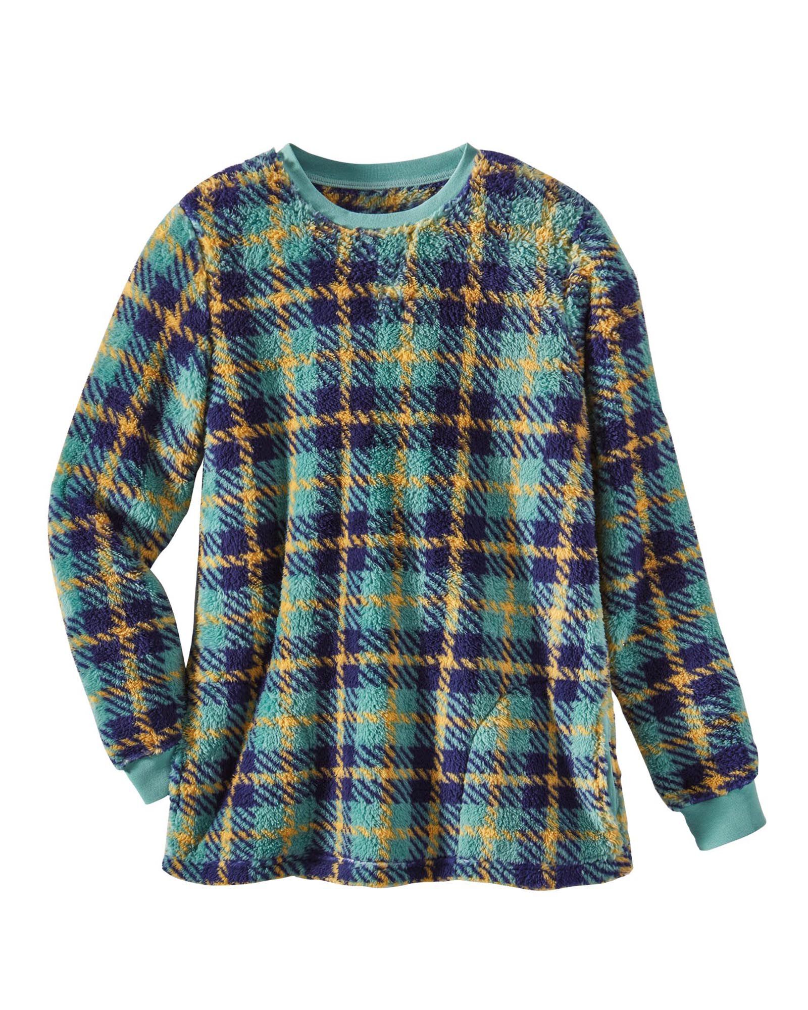 Sherpa plaid pullover cheap