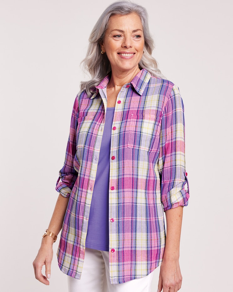 Gauze Button-Up Big Shirt image number 1