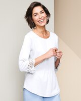 Pintuck Lace Tee thumbnail number 1