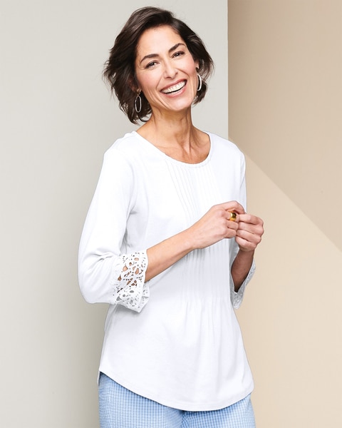 Pintuck Lace Tee