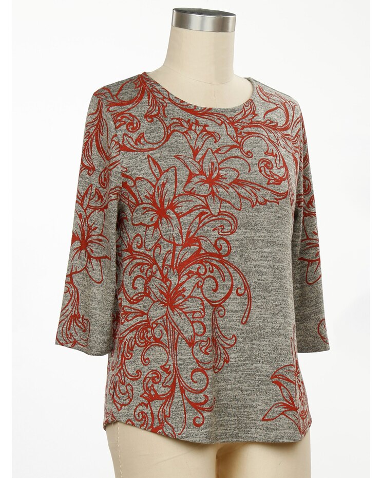 Links Laurel Park 3/4 Sleeve Screen Print Top image number 1