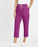 Pull-On Knit Drawstring Sport Capris thumbnail number 1