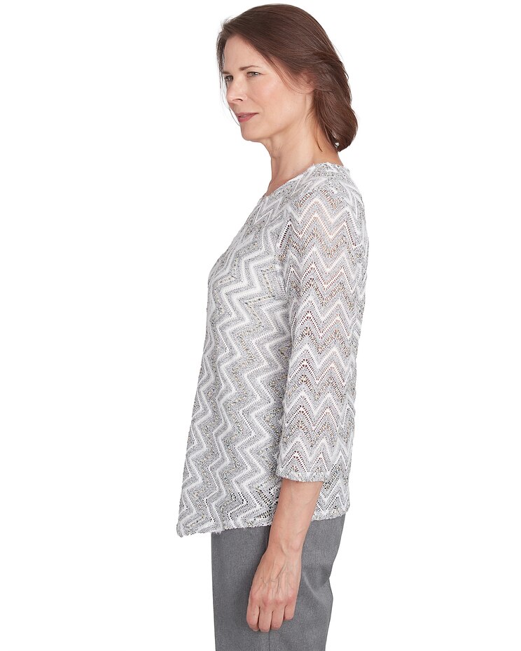 Alfred Dunner® Copenhagen Spliced Crew Neck Stripe Tee image number 4