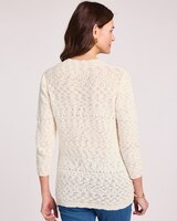 Textured Three-Quarter Sleeve Sweater thumbnail number 3