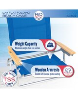RIO Teal Stipe Classic 5 position lay flat chair w/ fold down towel bar thumbnail number 2