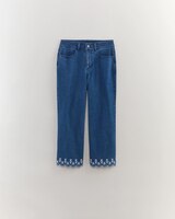 DenimEase Eyelet Hem Crop Jeans thumbnail number 1