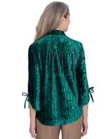 Alfred Dunner® Emerald Isle Crushed Velvet Emerald Shirt thumbnail number 2