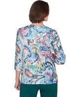 Alfred Dunner® Classics Scroll Multi Colored Patterned Top thumbnail number 2