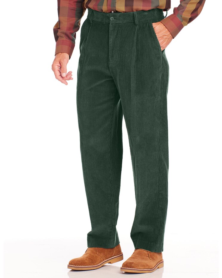 John Blair Relaxed-Fit Hidden Elastic Wide-Wale Corduroy Pants image number 1