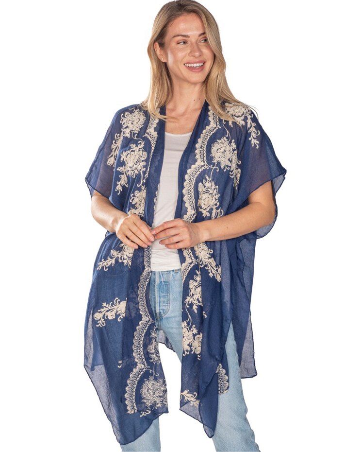 Linda Anderson Women's Kimono - Navy image number 1