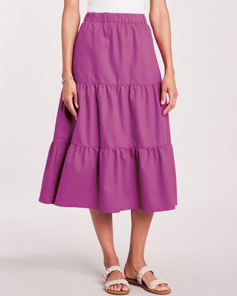 DenimLite Tiered Skirt