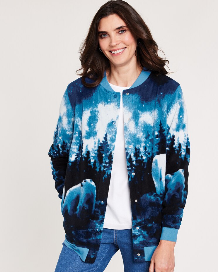 Scandia Fleece Print Snap Jacket image number 1