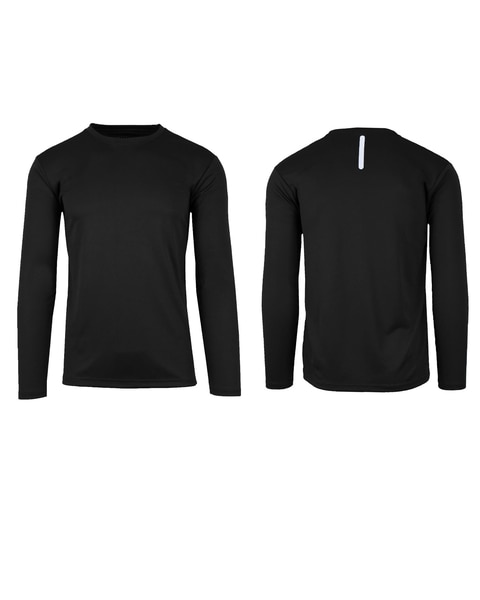 Galaxy By Harvic Men's Long Sleeve Moisture-Wicking  Crew Neck Tee