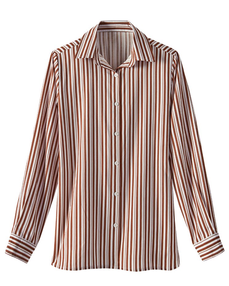 Haband Women’s Yarn Dyed Button Front Shirt image number 1