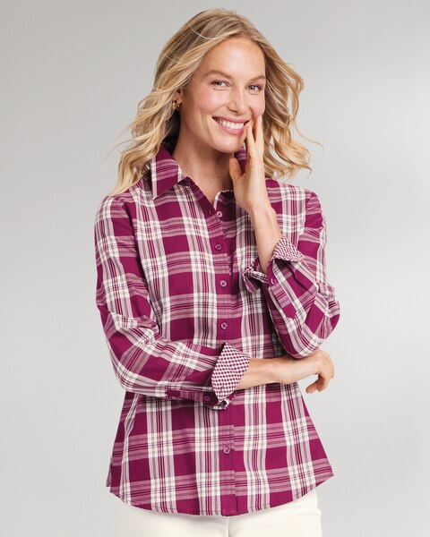 Plaid & Gingham Brushed-Cotton Shirt