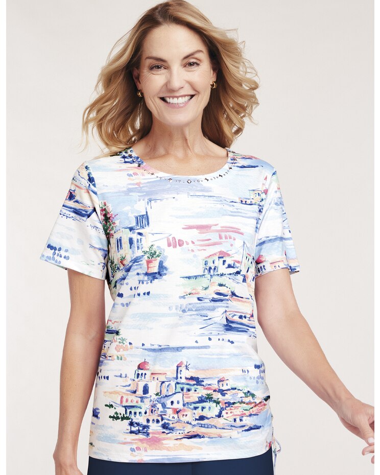 Alfred Dunner® Greek Isles Knit Top image number 1