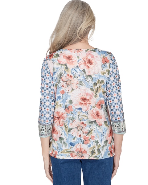 Alfred Dunner® Coming Up Roses Ombre Medallion Top