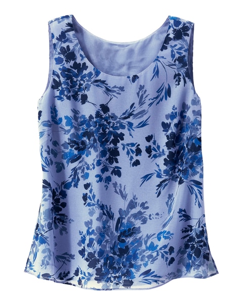 Flirty Floral Blues Tank