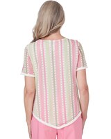 Alfred Dunner® Miami Beach Vertical Striped Top with Necklace thumbnail number 2