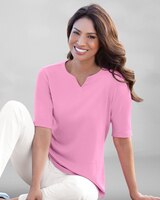 Coastal Cotton Elbow-Sleeve Notch-Neck thumbnail number 1
