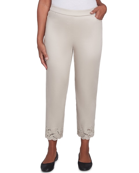 Alfred Dunner® Coming Up Roses Floral Cut Out Ankle Pant