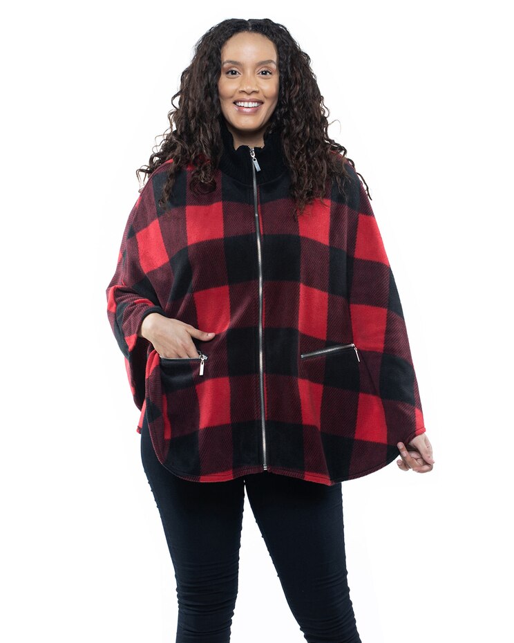 Printed Fleece w/ Sweater Rib Wrap image number 1