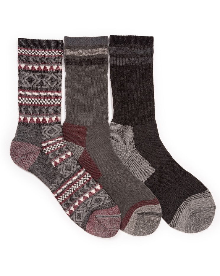 MUK LUKS® 3Pk Crew Heat Retainer Socks image number 1