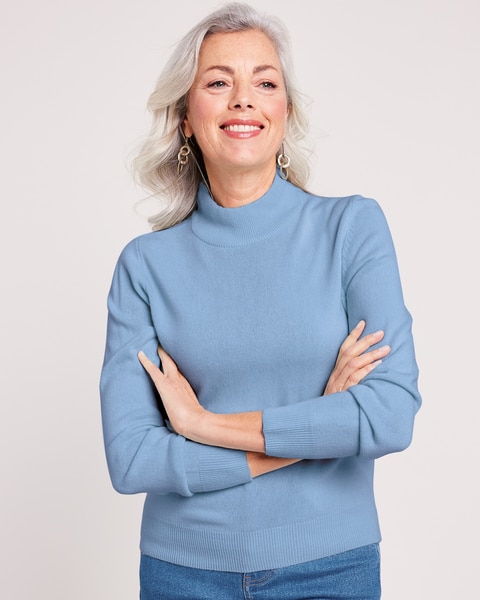 Cashmere-Like Long-Sleeve Sweater