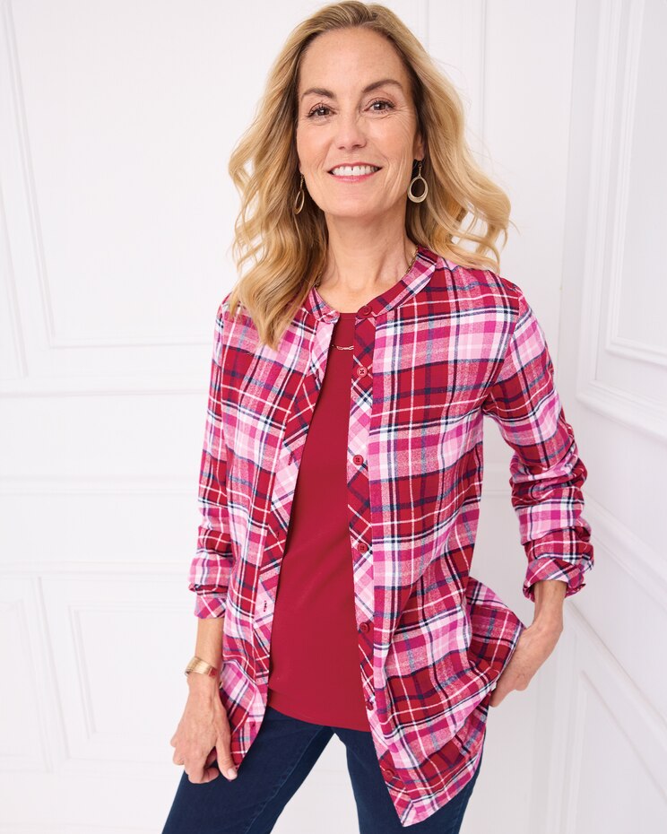 Super-Soft Plaid Flannel Tunic image number 1