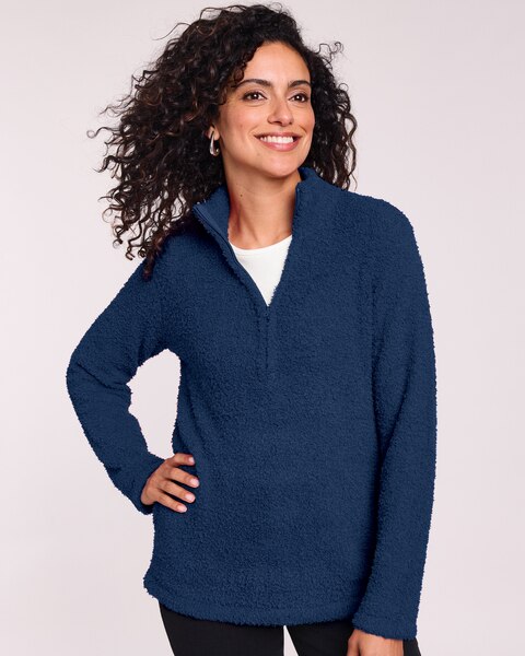 Teddy Zip Mock Sweater