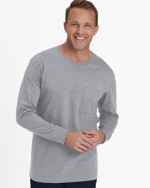 John Blair Everyday Jersey Knit Long-Sleeve Pocket Tee