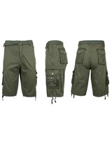 Men's Belted Cargo Shorts With Twill Flat Front Washed Utility Pockets thumbnail number 1