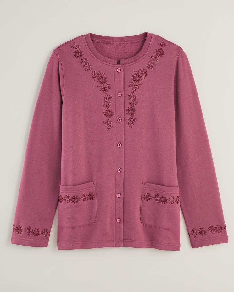Embroidered Fleece Cardigan image number 3
