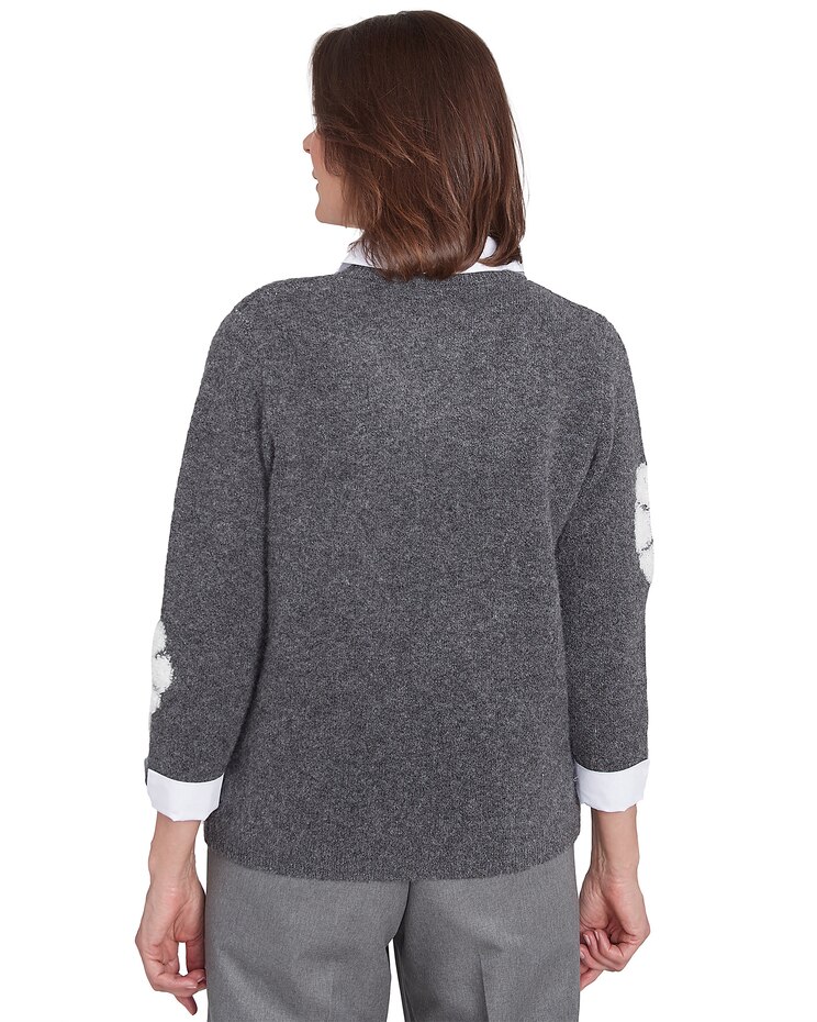 Alfred Dunner® Copenhagen Floral Layered Quarter Sleeve Sweater image number 2
