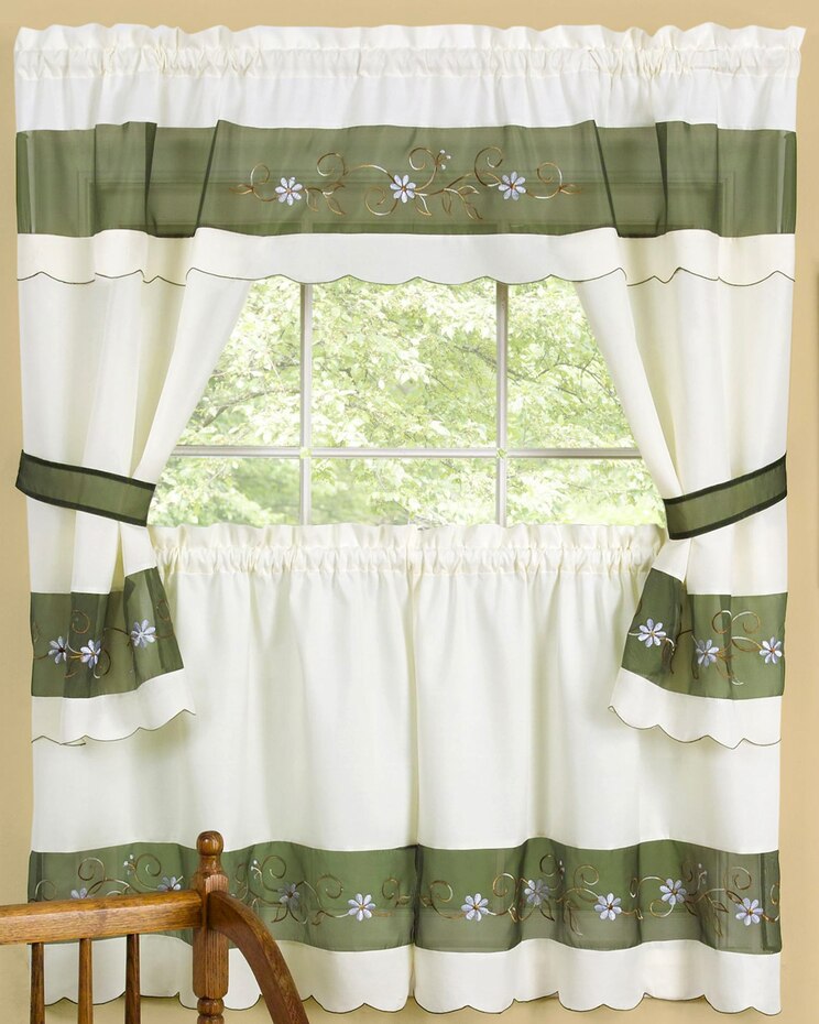 Embellished Cottage Window Curtain Set image number 1